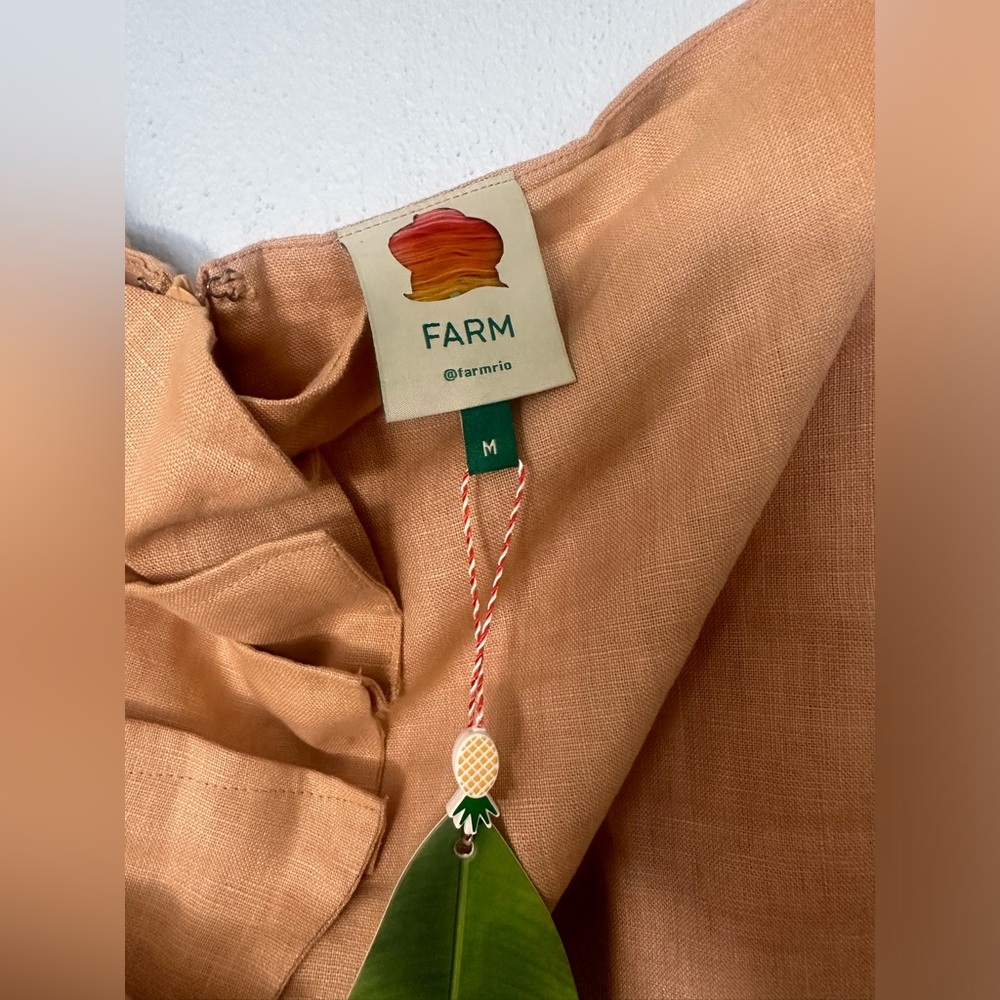 Farm Rio Leaf Linen Mini Skirt. Size M - Picture 5 of 5